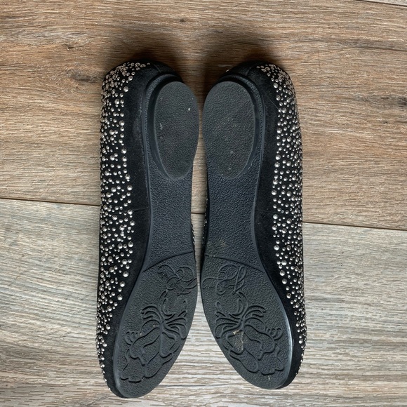 Lovely People Ballet Flats Shoes Size 7 Studded Sequins Black/Silver - Picture 2 of 7